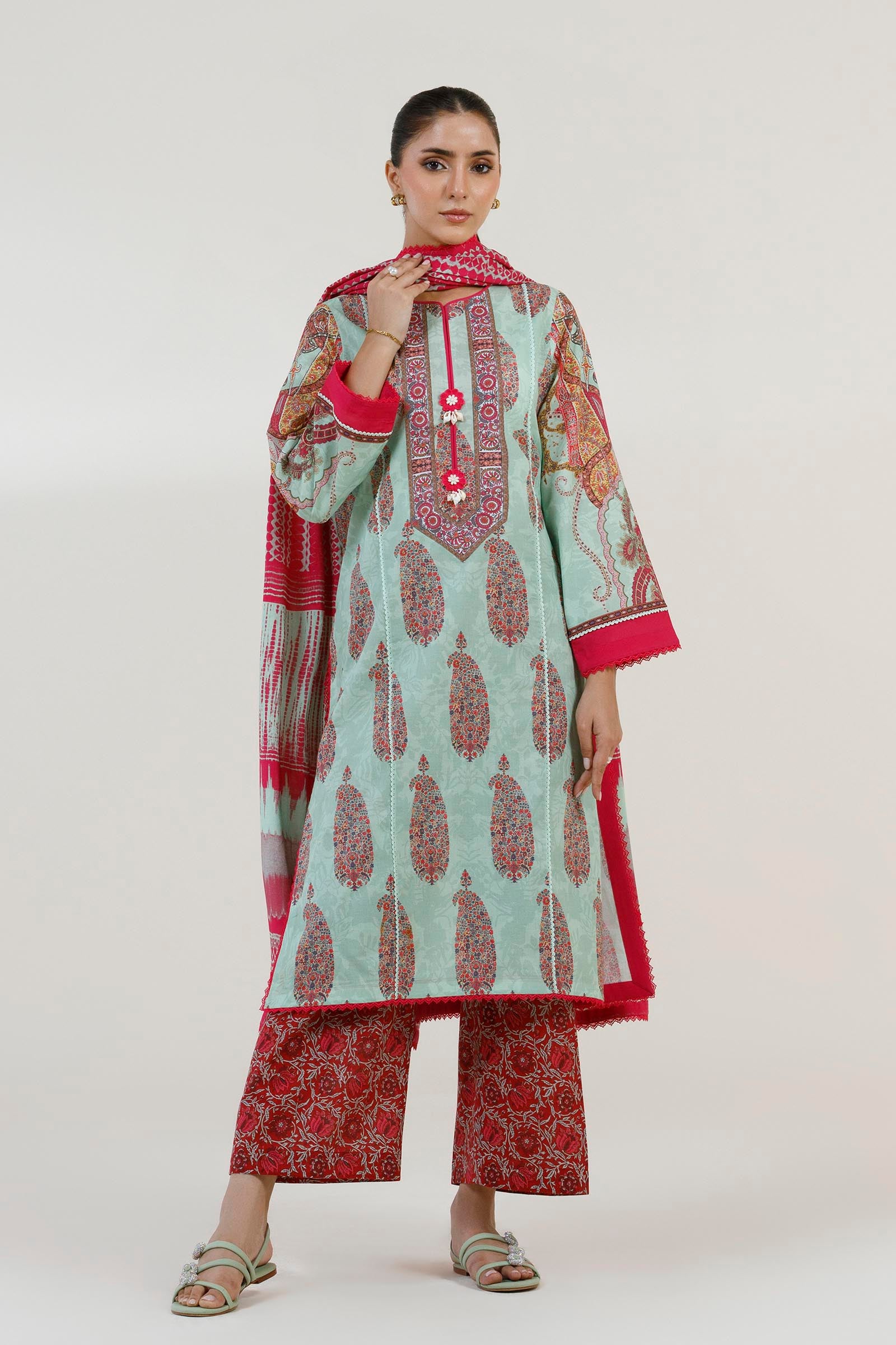 Unstitched 3 Piece Lawn Suit