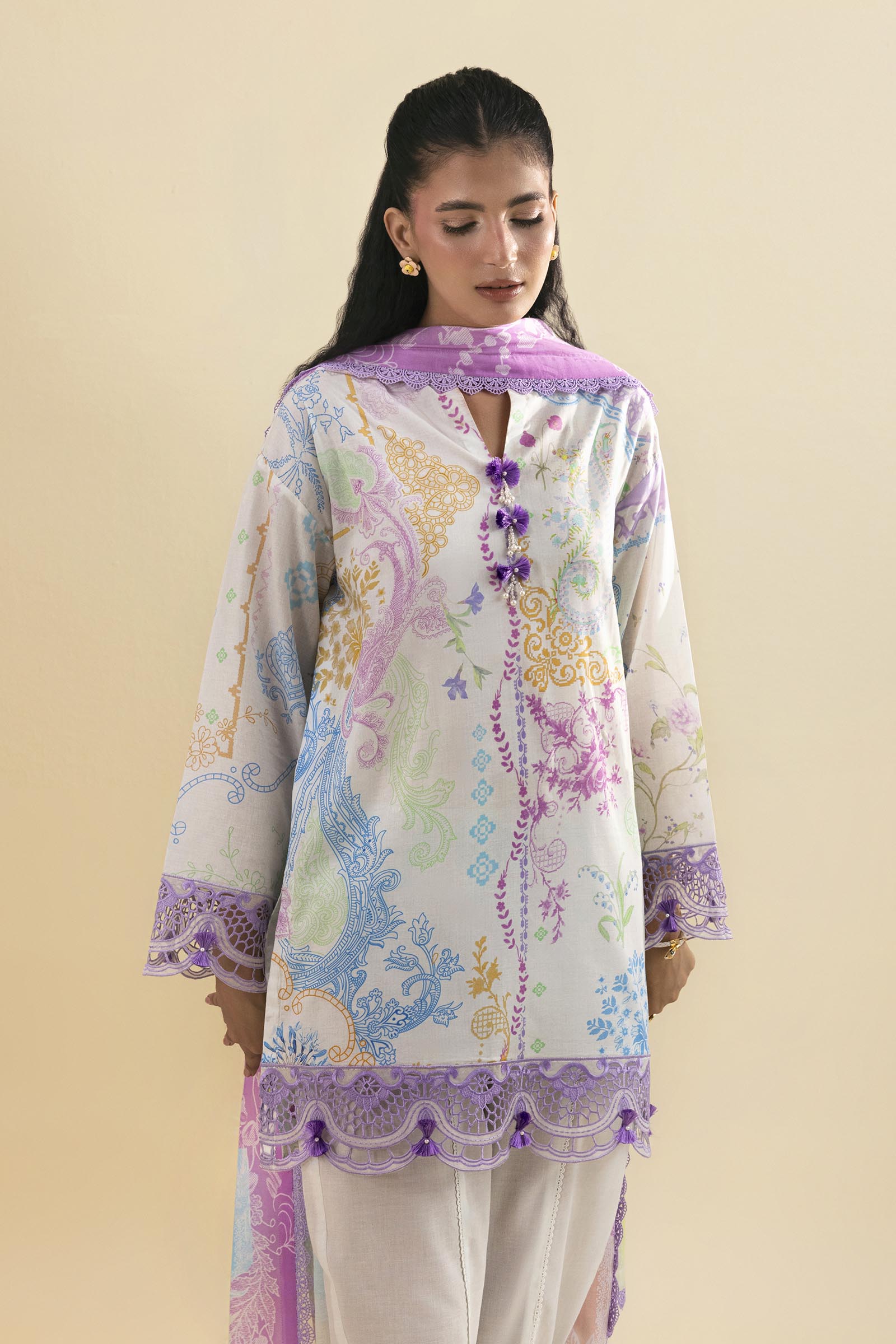 Unstitched Embroidered 3 Piece Lawn Suit