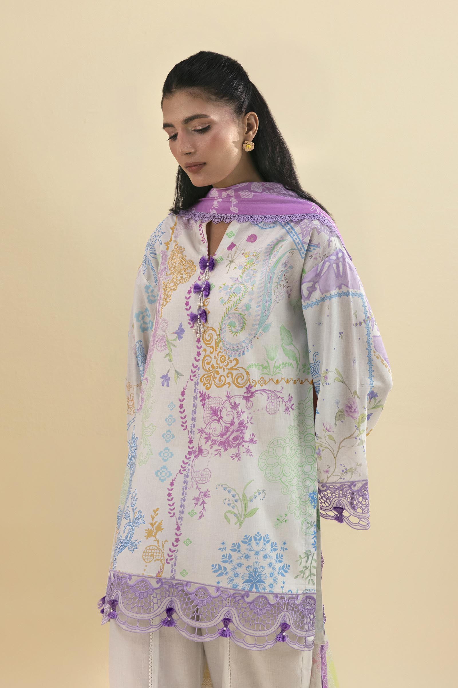 Unstitched Embroidered 3 Piece Lawn Suit