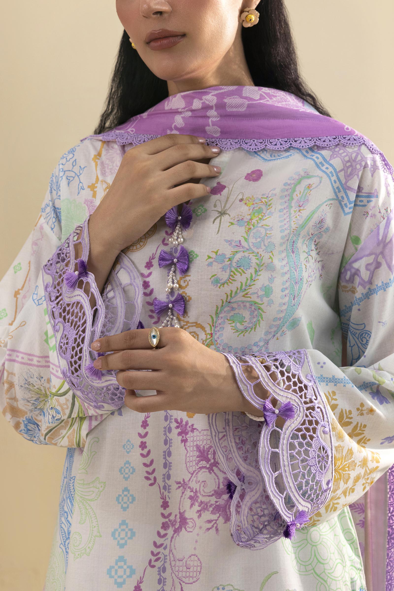 Unstitched Embroidered 3 Piece Lawn Suit