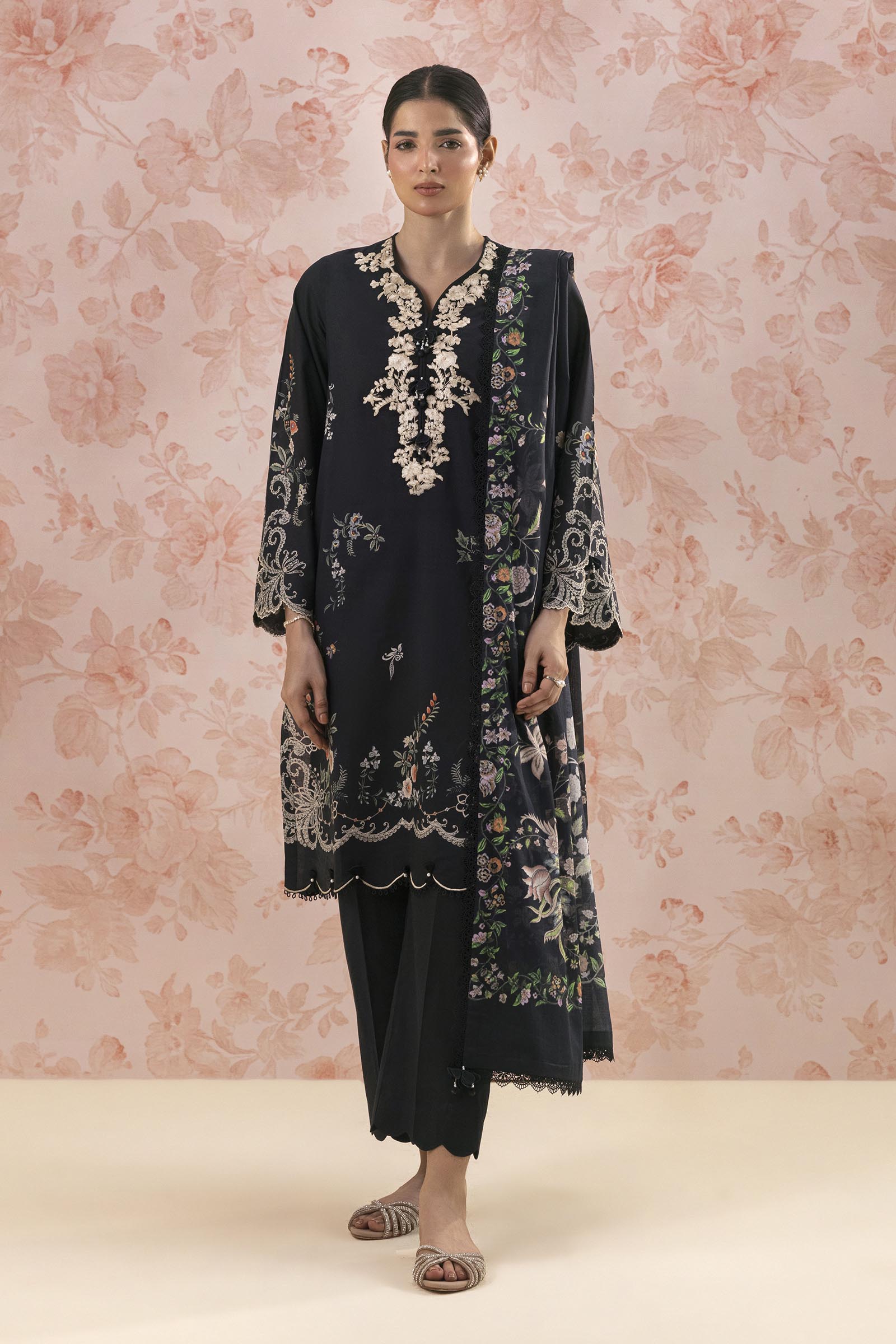 Unstitched Embroidered 3 Piece Lawn Suit