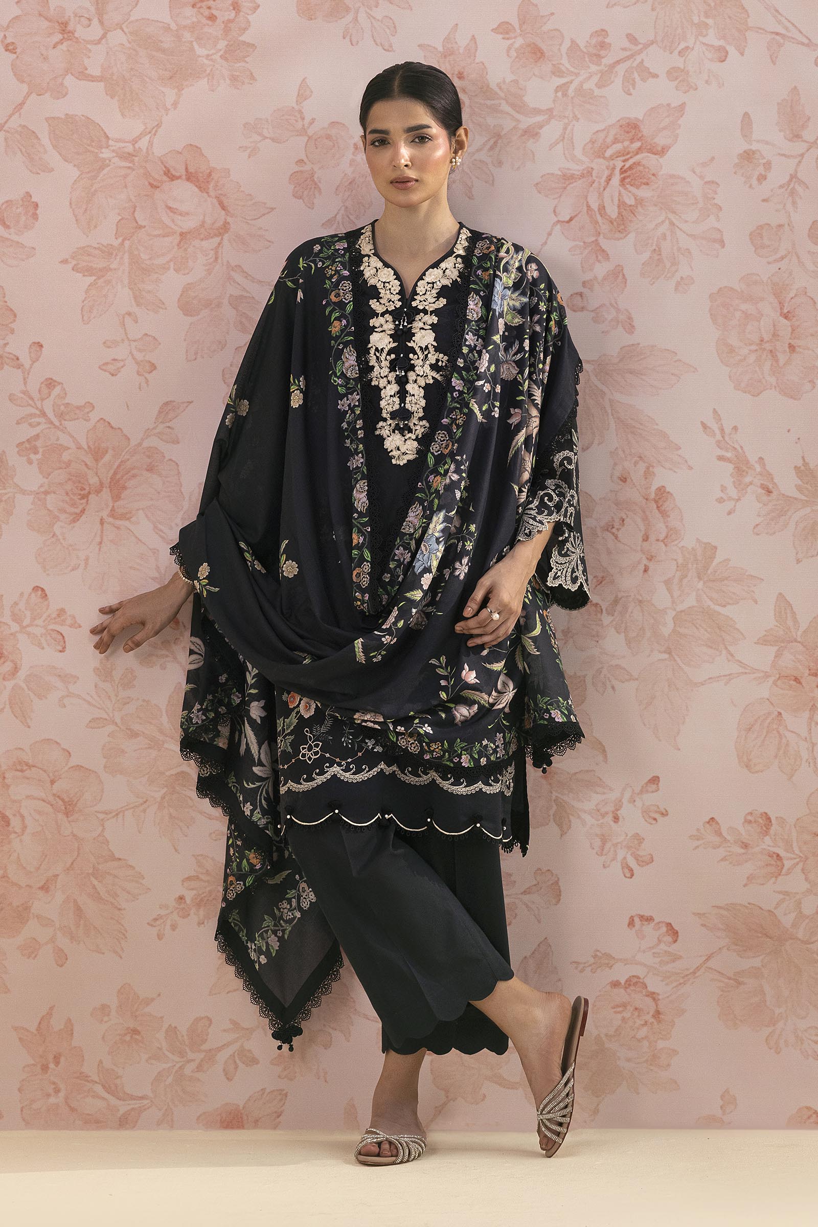 Unstitched Embroidered 3 Piece Lawn Suit