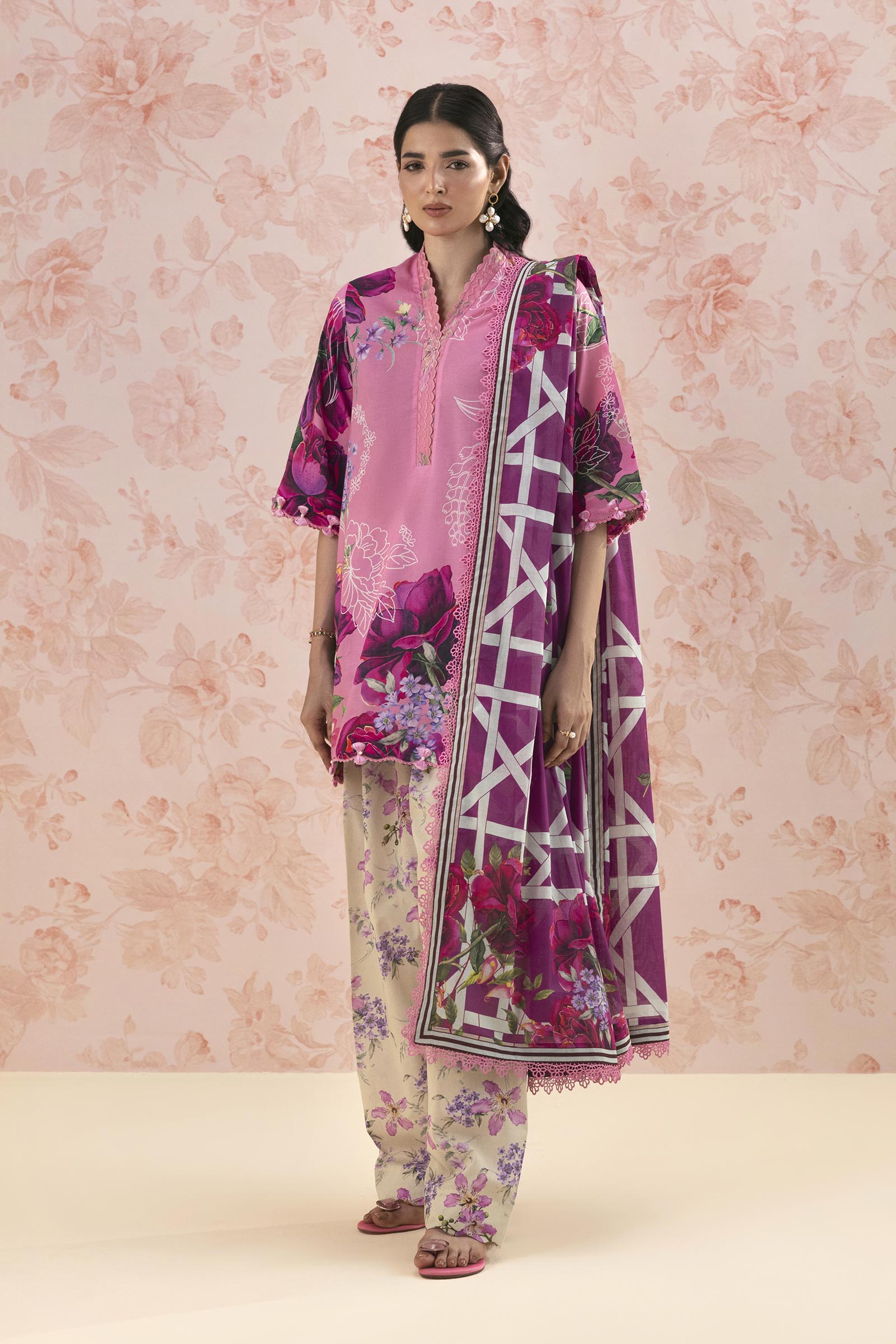 Unstitched Embroidered 3 Piece Lawn Suit