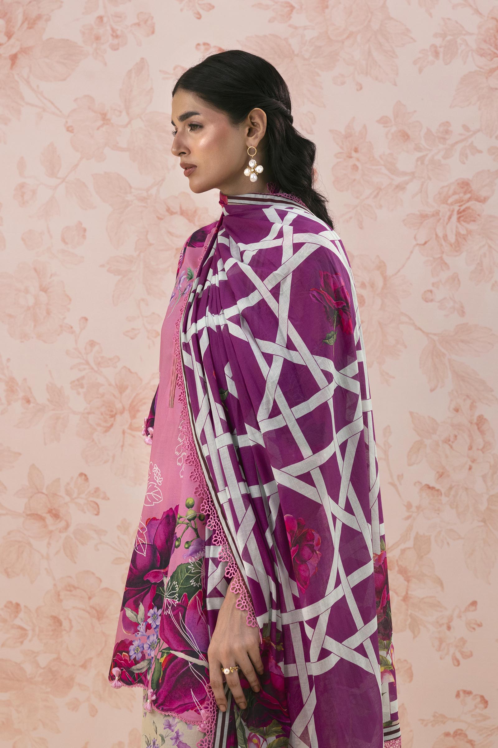 Unstitched Embroidered 3 Piece Lawn Suit