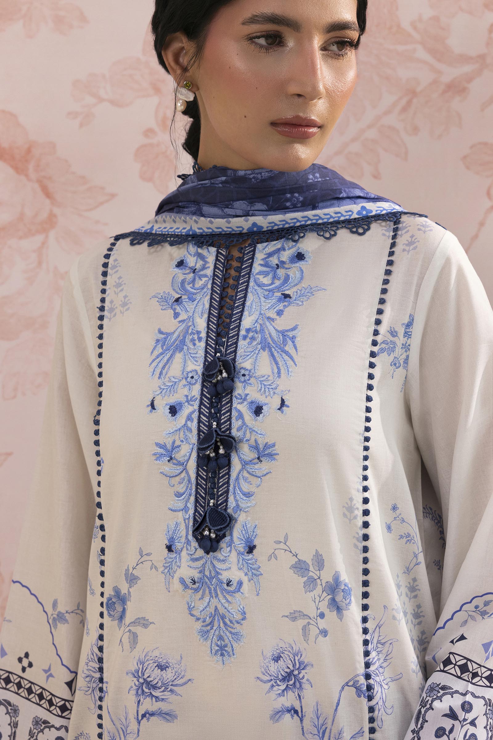 Unstitched Embroidered 3 Piece Lawn Suit