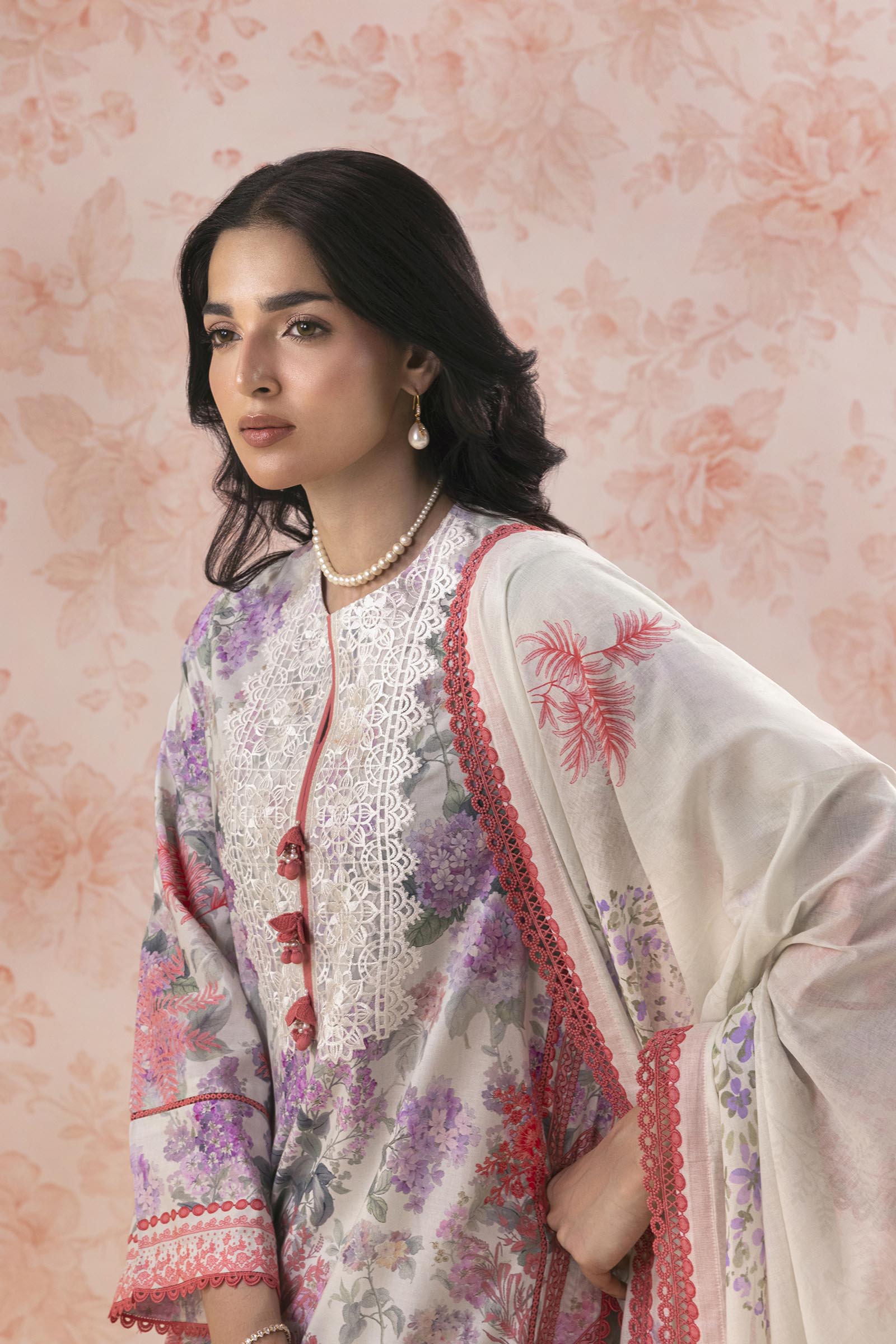 Unstitched Embroidered 3 Piece Lawn Suit