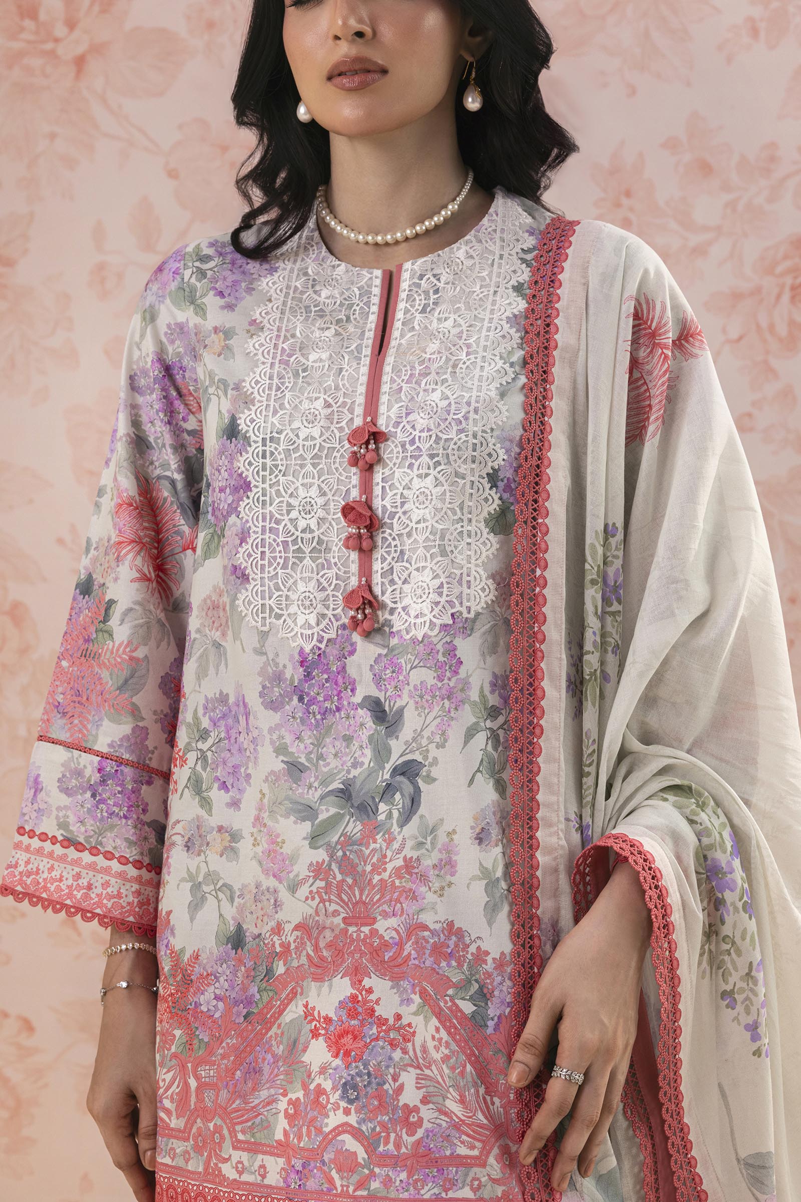 Unstitched Embroidered 3 Piece Lawn Suit