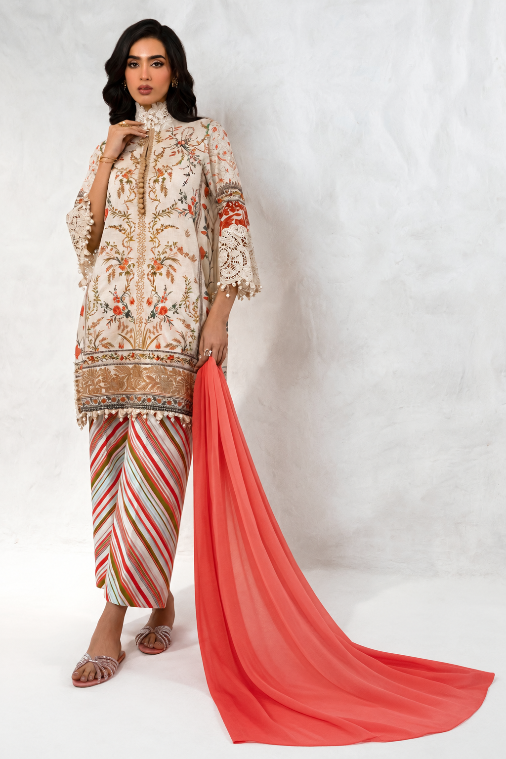 Stitched Chiffon Dupatta
