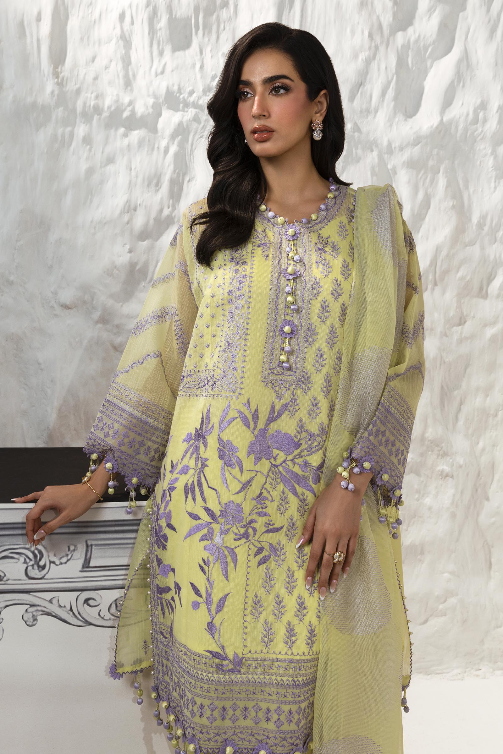 Unstitched 3 Piece Woven Net Suit