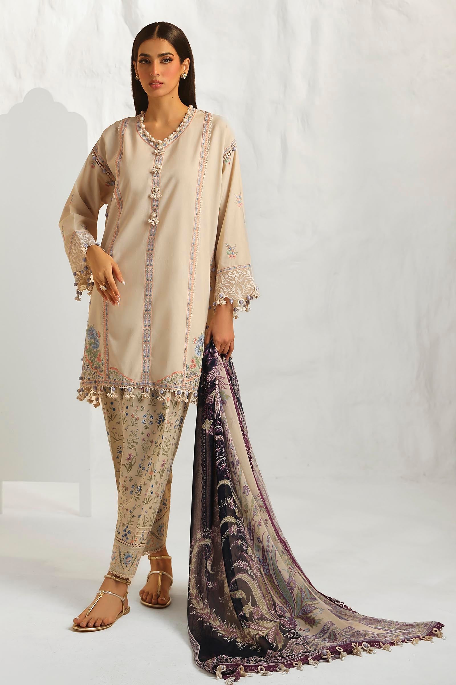 Unstitched 3 Piece Lawn Suit