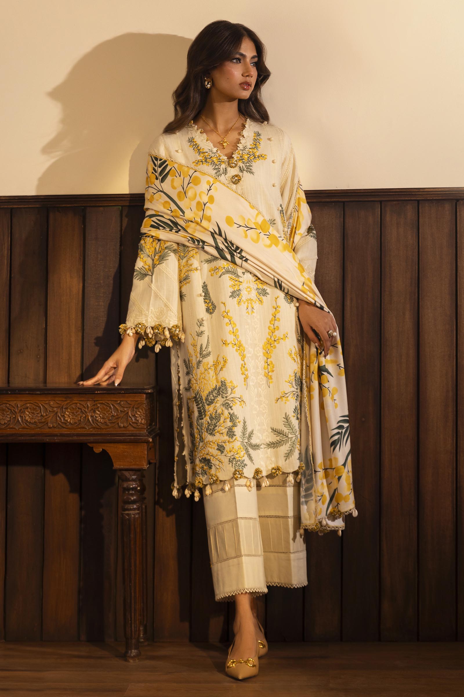 Unstitched 3 Piece Slub  Suit Main image