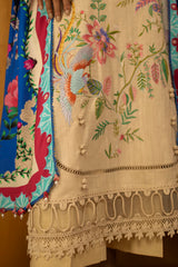 Unstitched Slub Muzlin 3 Piece Suit