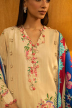 Unstitched Slub Muzlin 3 Piece Suit