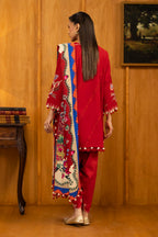 Unstitched Slub Muzlin 3 Piece Suit