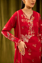 Unstitched Slub Muzlin 3 Piece Suit