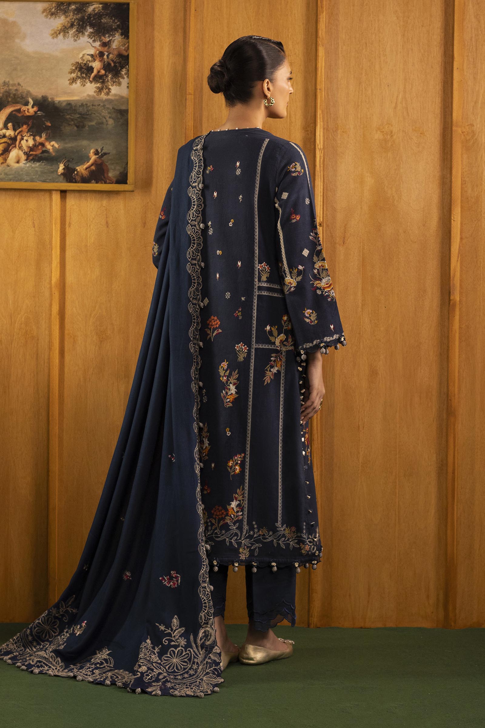 Unstitched Slub Muzlin 3 Piece Suit Secondary image