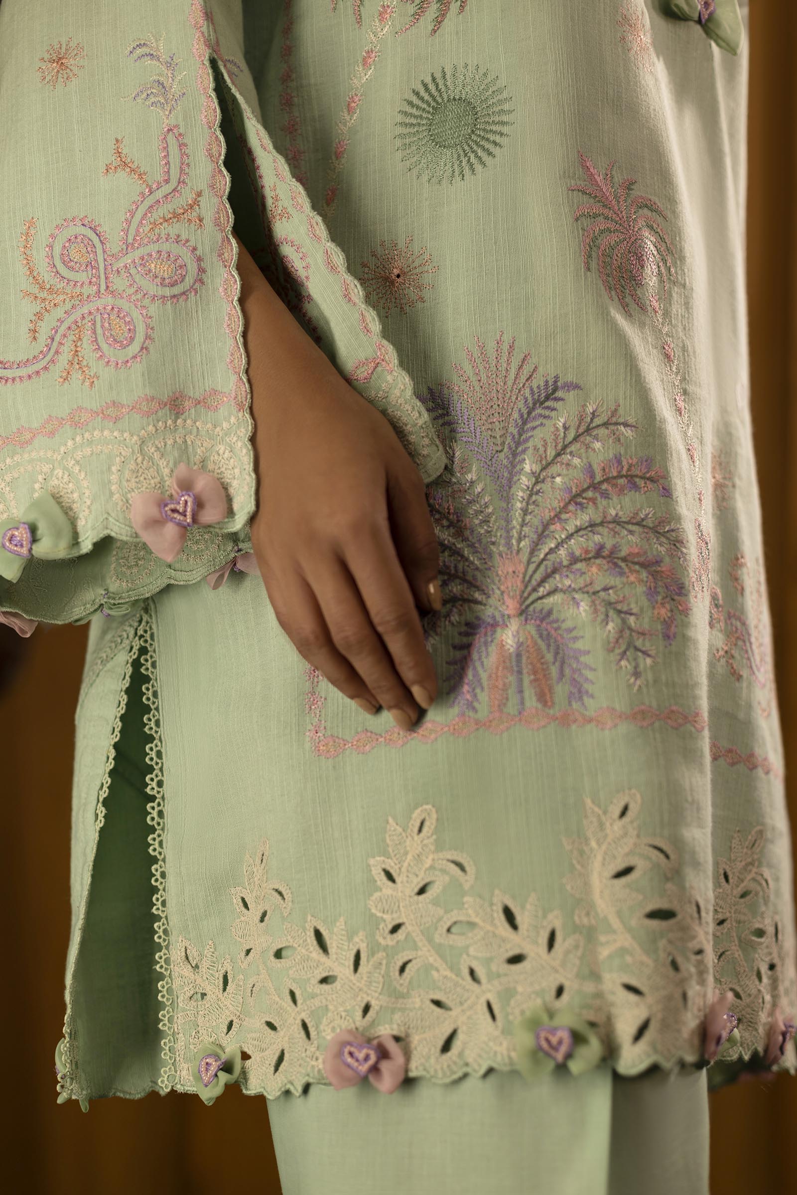 Unstitched Slub Muzlin 3 Piece Suit Secondary image