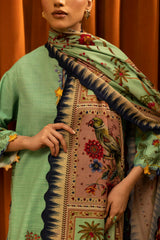 Unstitched Slub Muzlin 3 Piece Suit