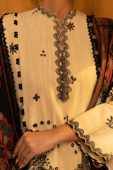 Unstitched Slub Muzlin 3 Piece Suit