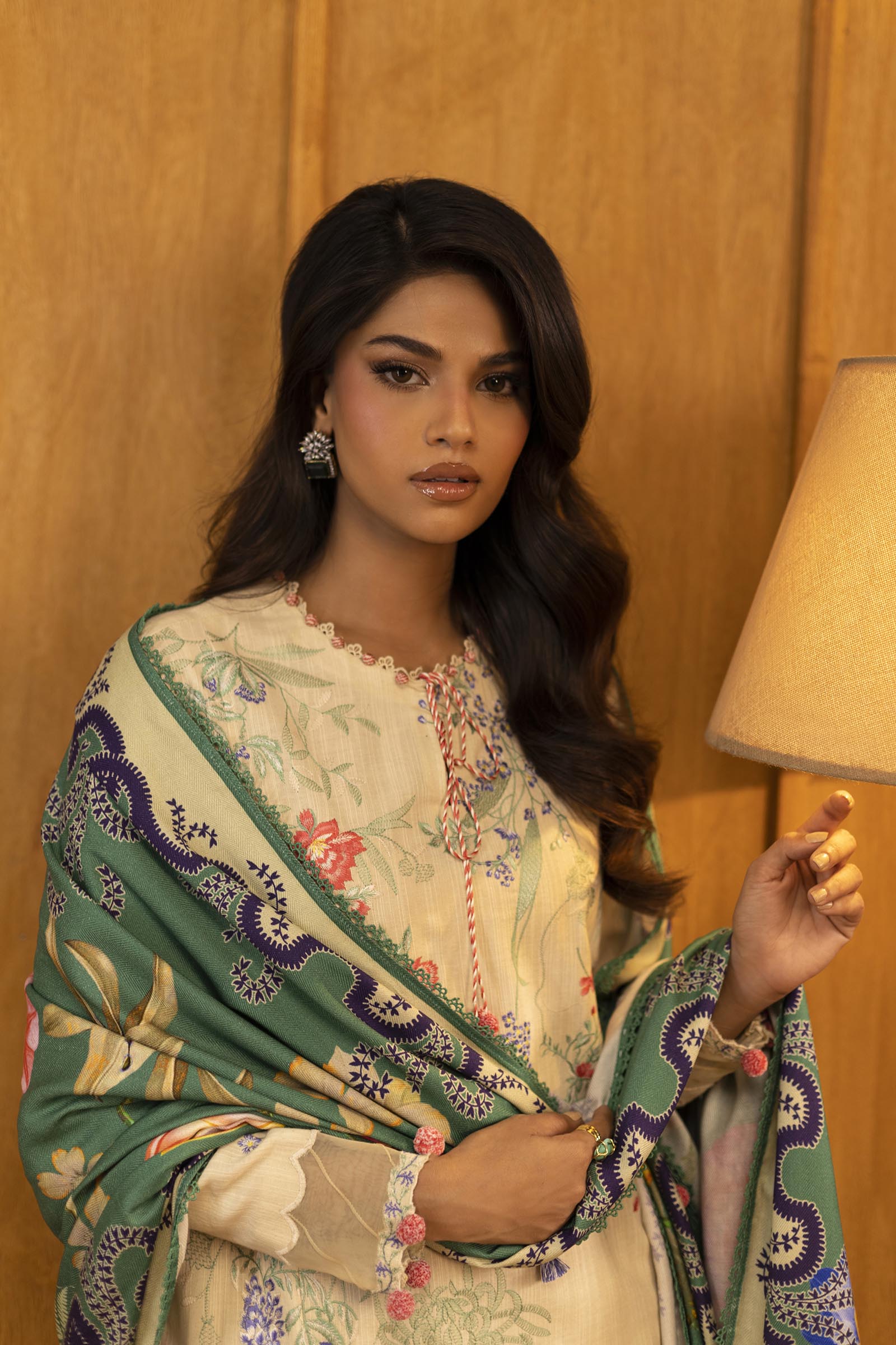 Unstitched Slub Muzlin 3 Piece Suit Secondary image