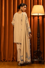 Unstitched Slub Muzlin 3 Piece Suit