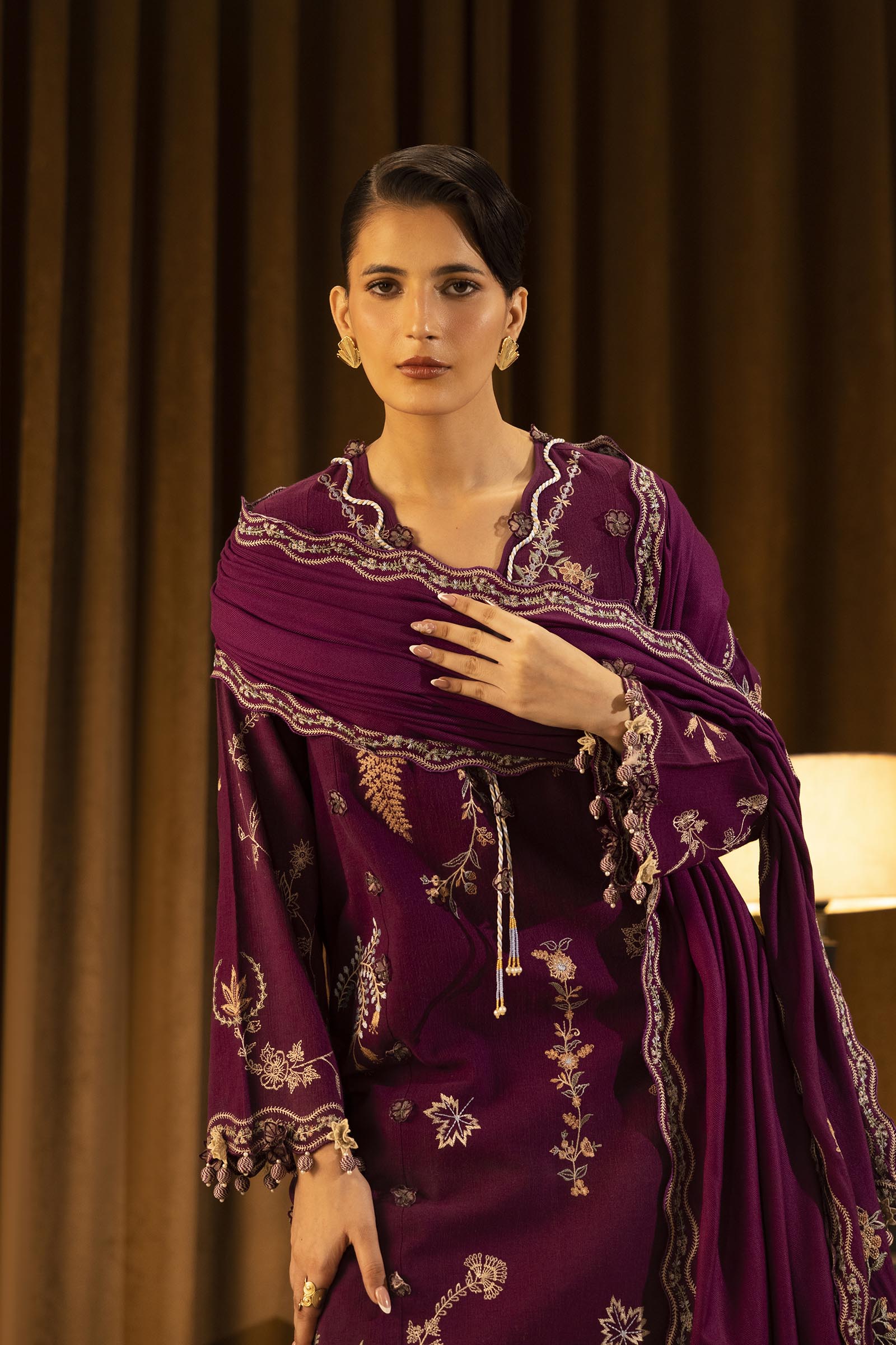 Unstitched Slub Muzlin 3 Piece Suit Secondary image