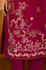 Unstitched Linen Muzlin 3 Piece Suit