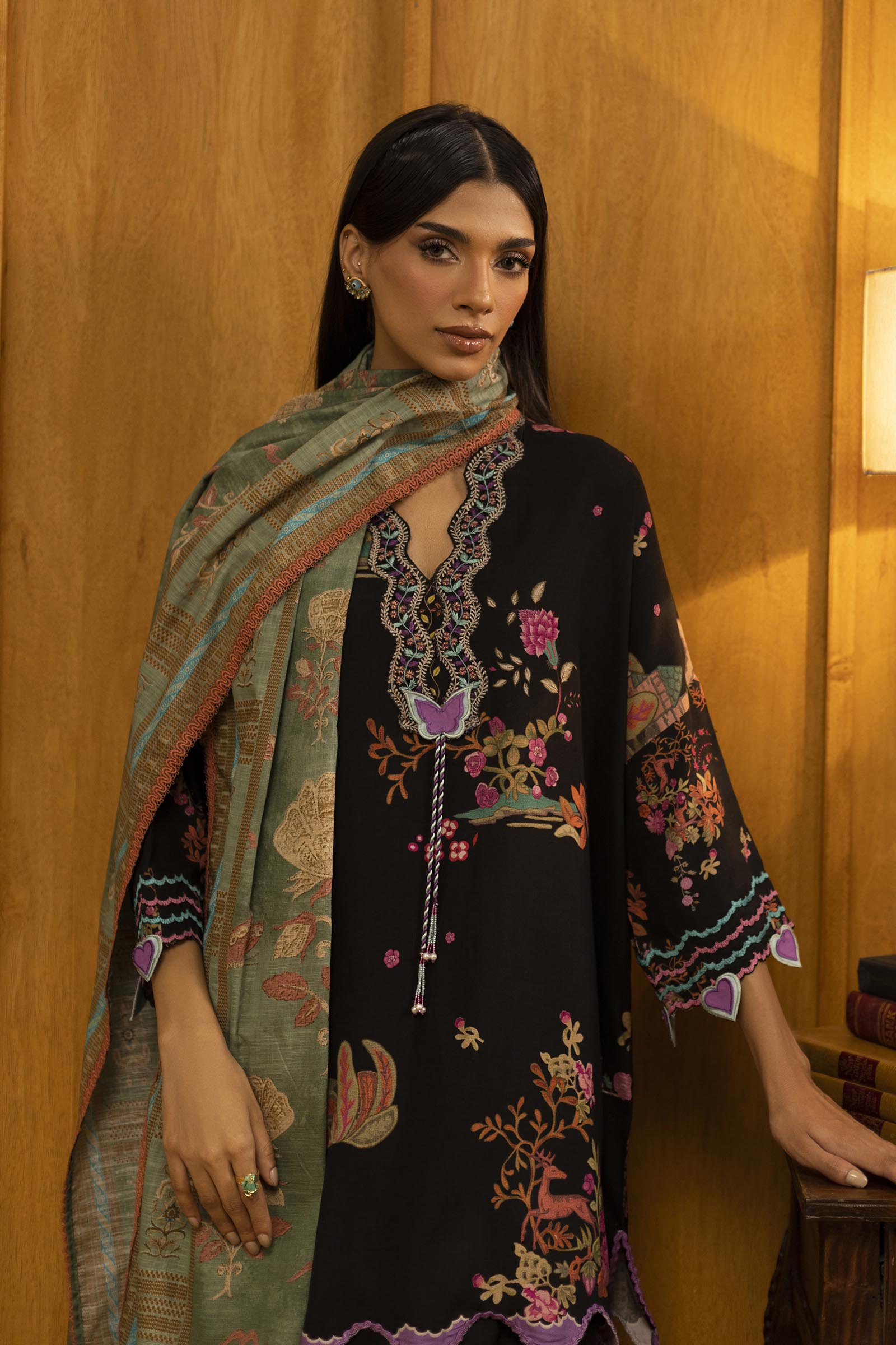 Unstitched Linen Muzlin 3 Piece Suit Secondary image