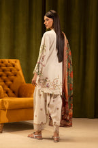 Unstitched Linen Muzlin 3 Piece Suit