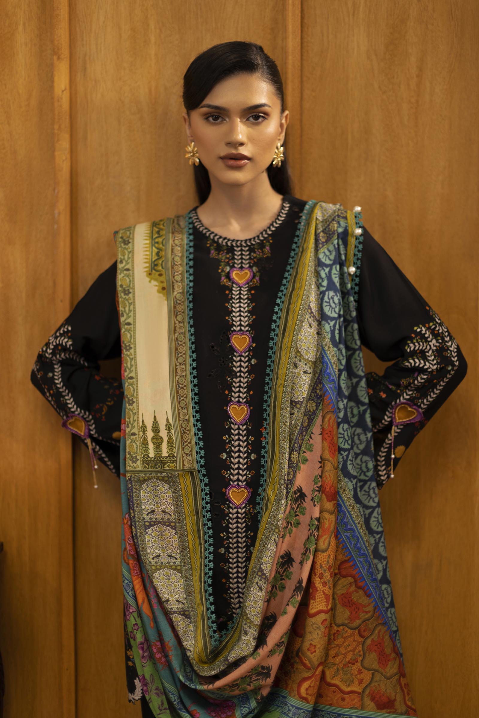 Unstitched Linen Muzlin 3 Piece Suit Secondary image