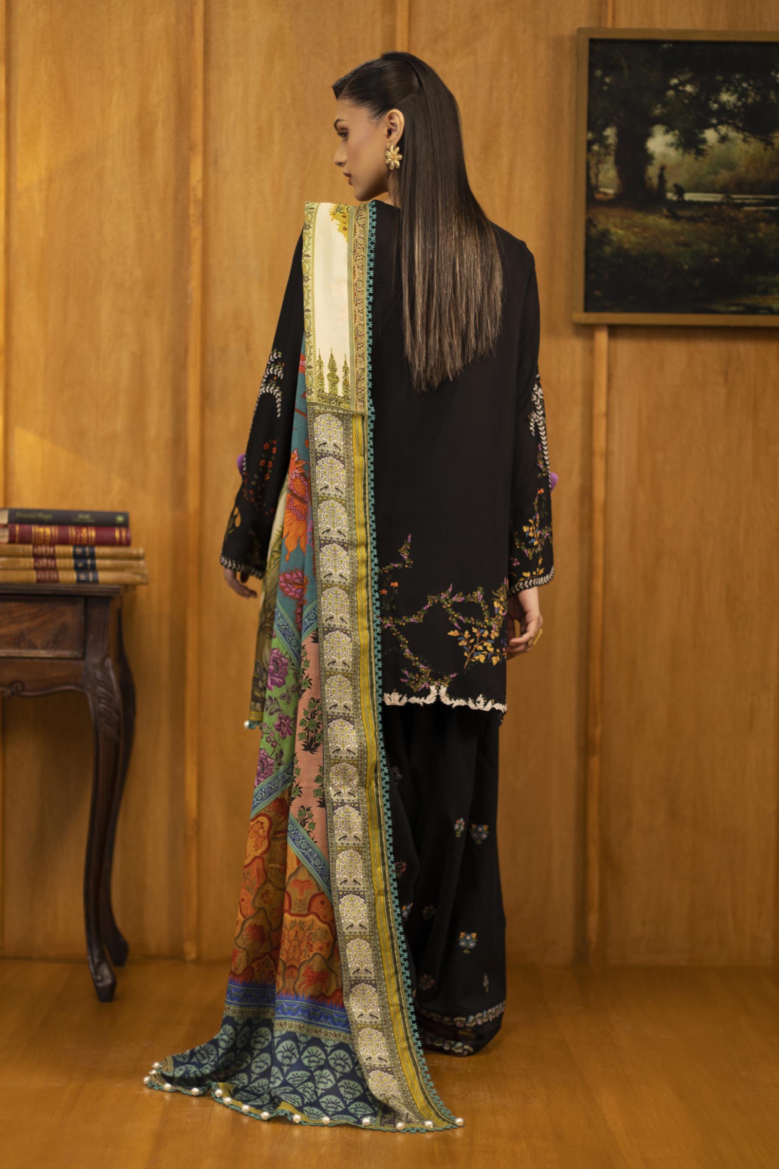 Unstitched Linen Muzlin 3 Piece Suit