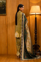 Unstitched Linen Muzlin 3 Piece Suit