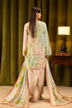 Unstitched Linen Muzlin 3 Piece Suit