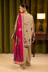 Unstitched Linen Muzlin 3 Piece Suit