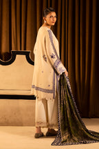 Unstitched Linen Muzlin 3 Piece Suit