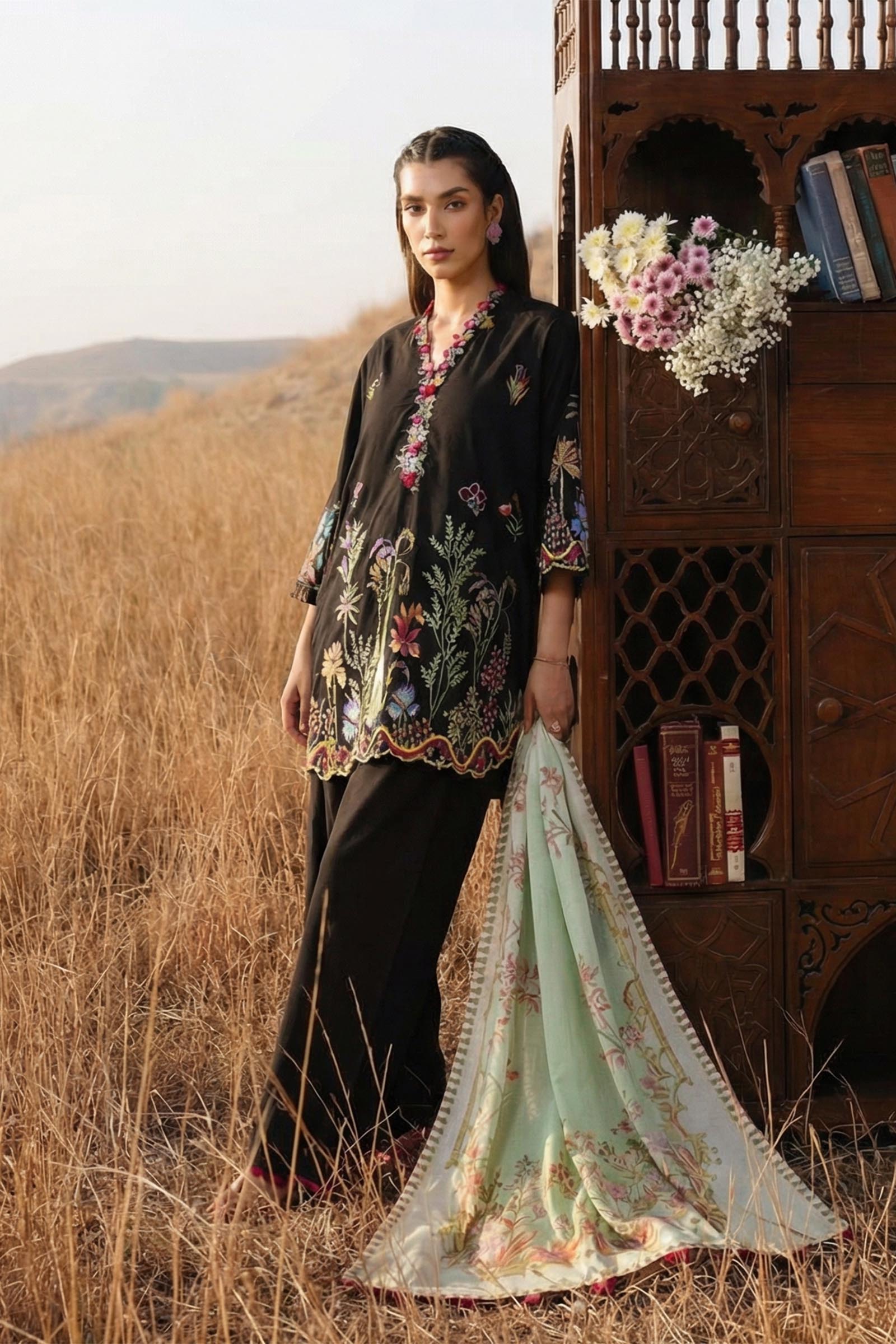 Unstitched Muzlin Lawn 3 Piece Suit