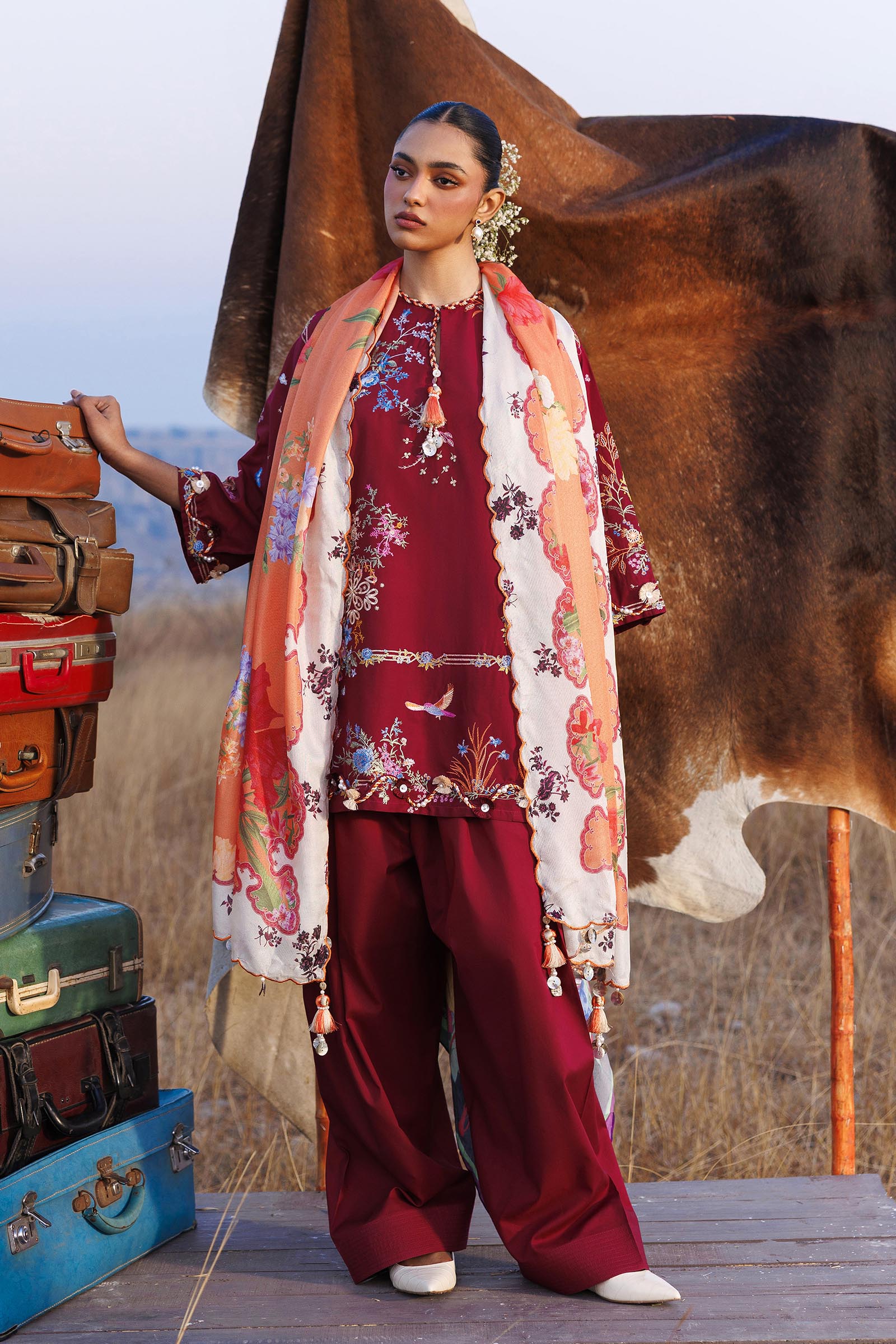 Unstitched Muzlin Lawn 3 Piece Suit