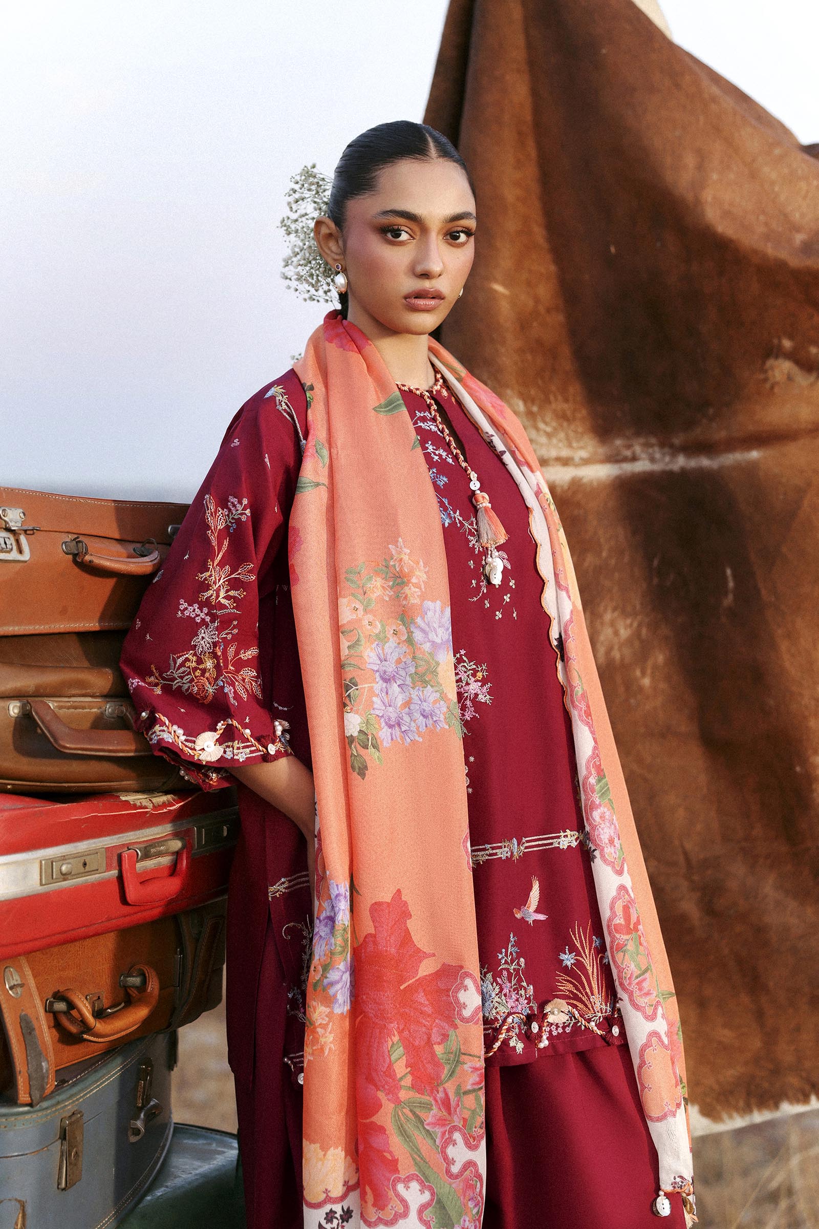 Unstitched Muzlin Lawn 3 Piece Suit