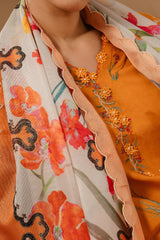 Unstitched Muzlin Lawn 3 Piece Suit