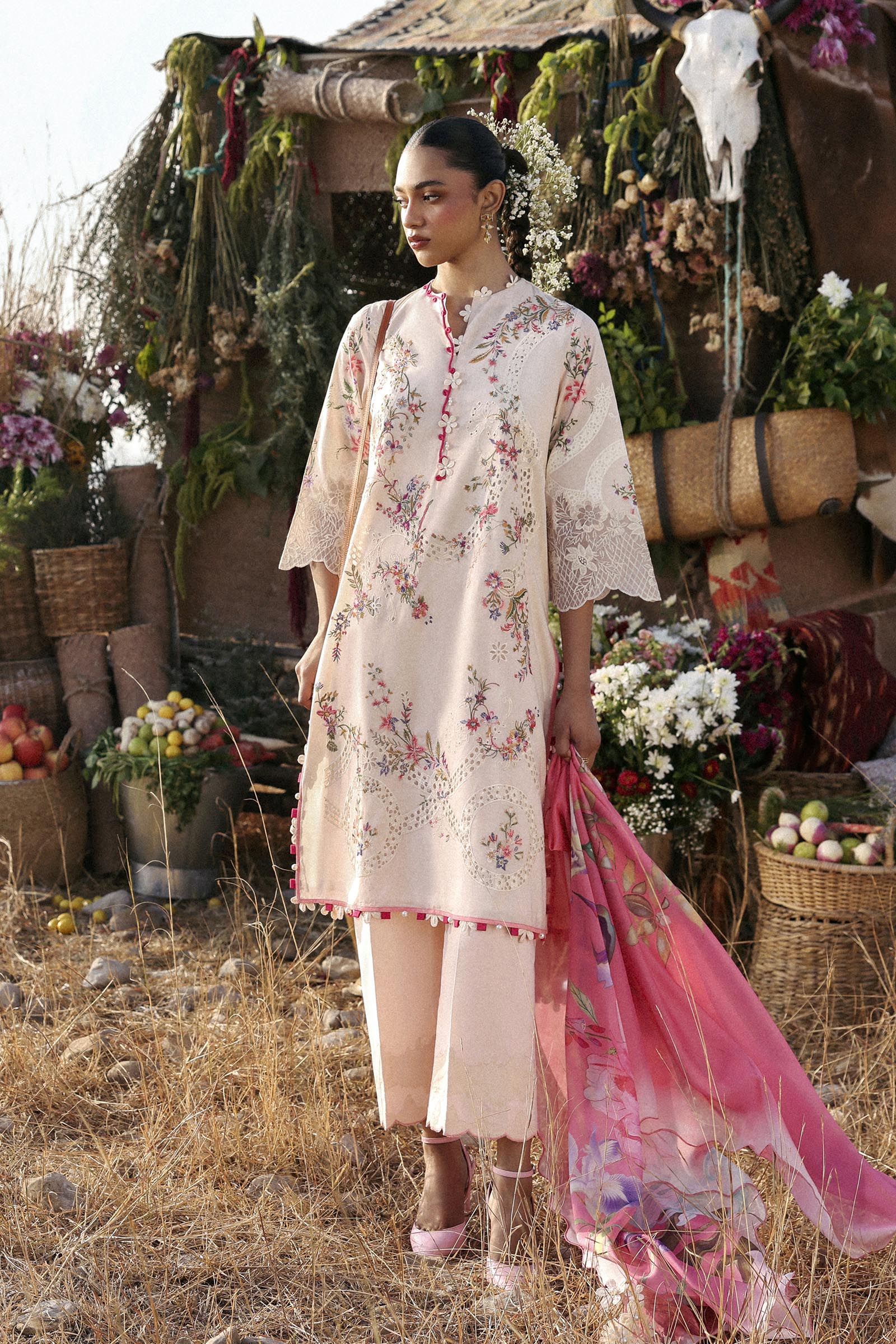 Unstitched Muzlin Lawn 3 Piece Suit