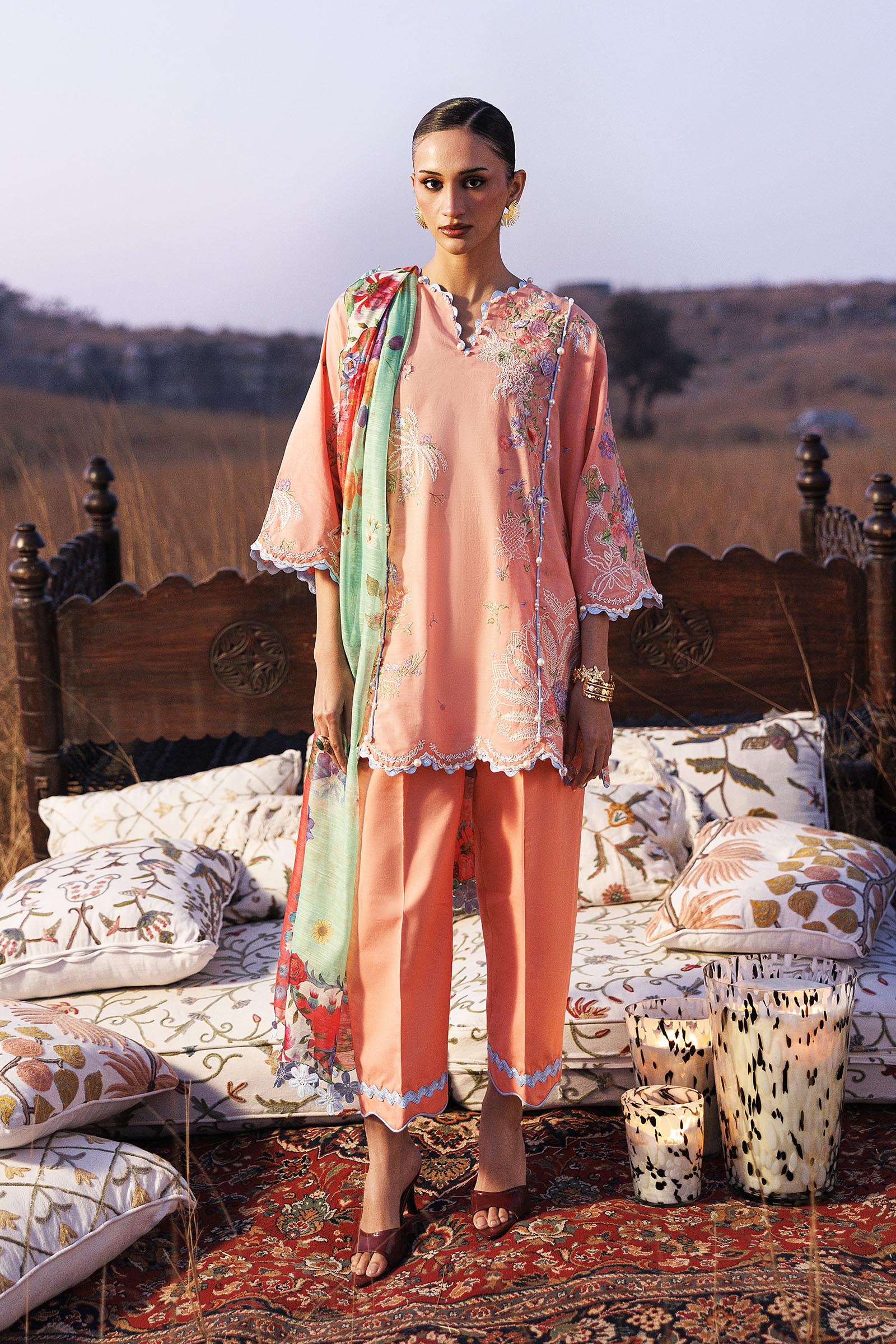 Unstitched Muzlin Lawn 3 Piece Suit