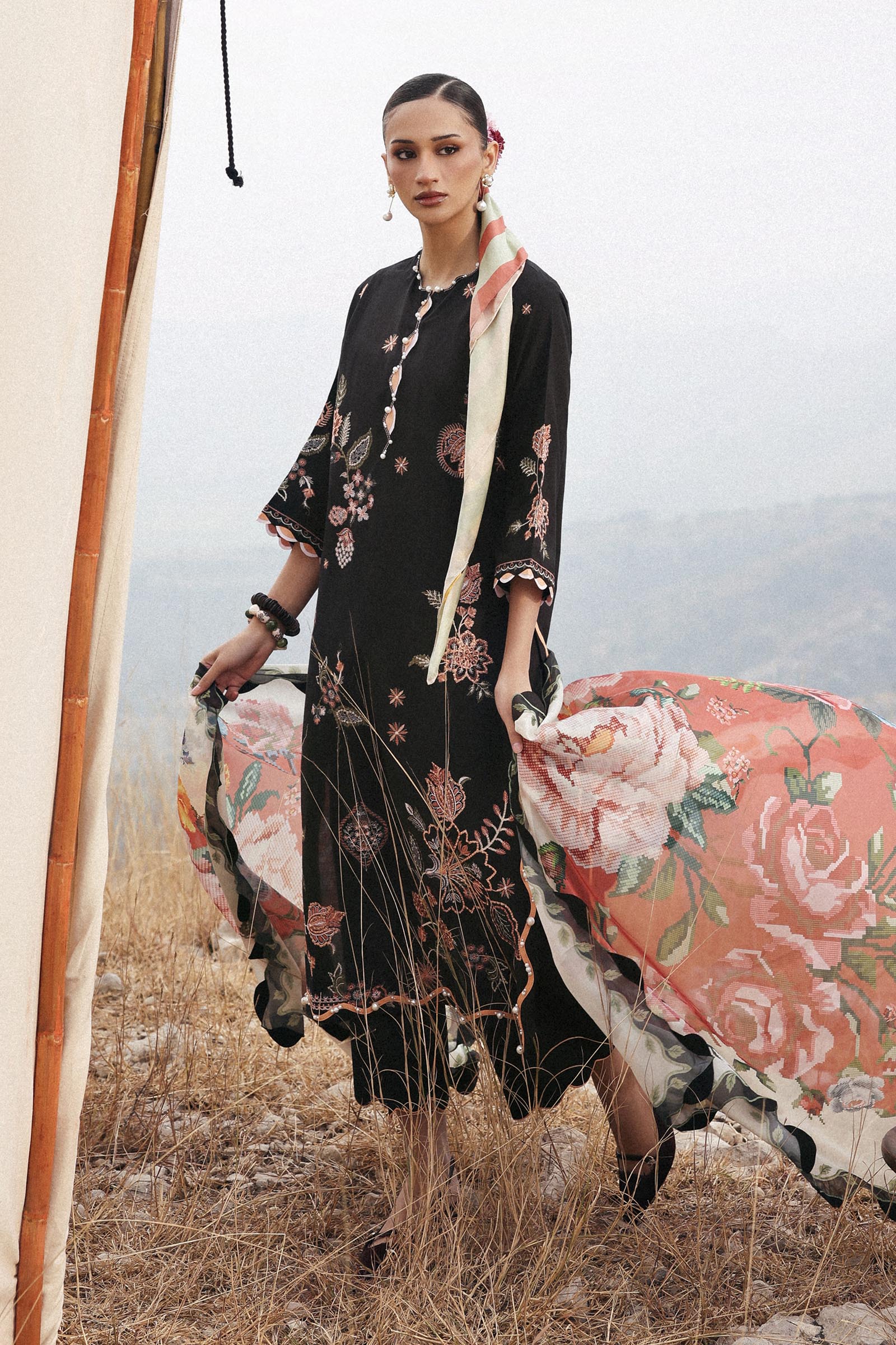 Unstitched Muzlin Lawn 3 Piece Suit