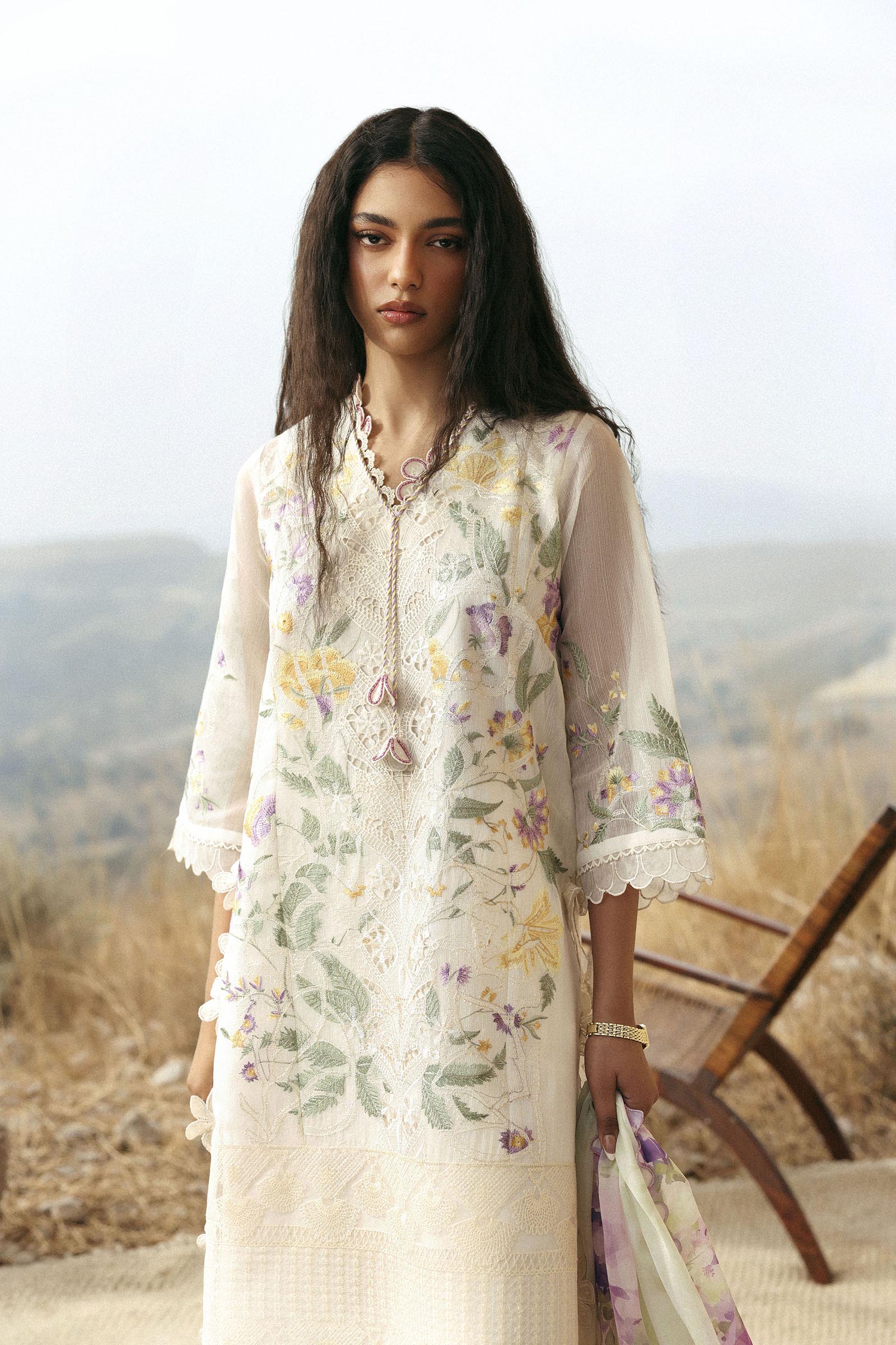 Unstitched Muzlin Woven 3 Piece Suit Secondary image