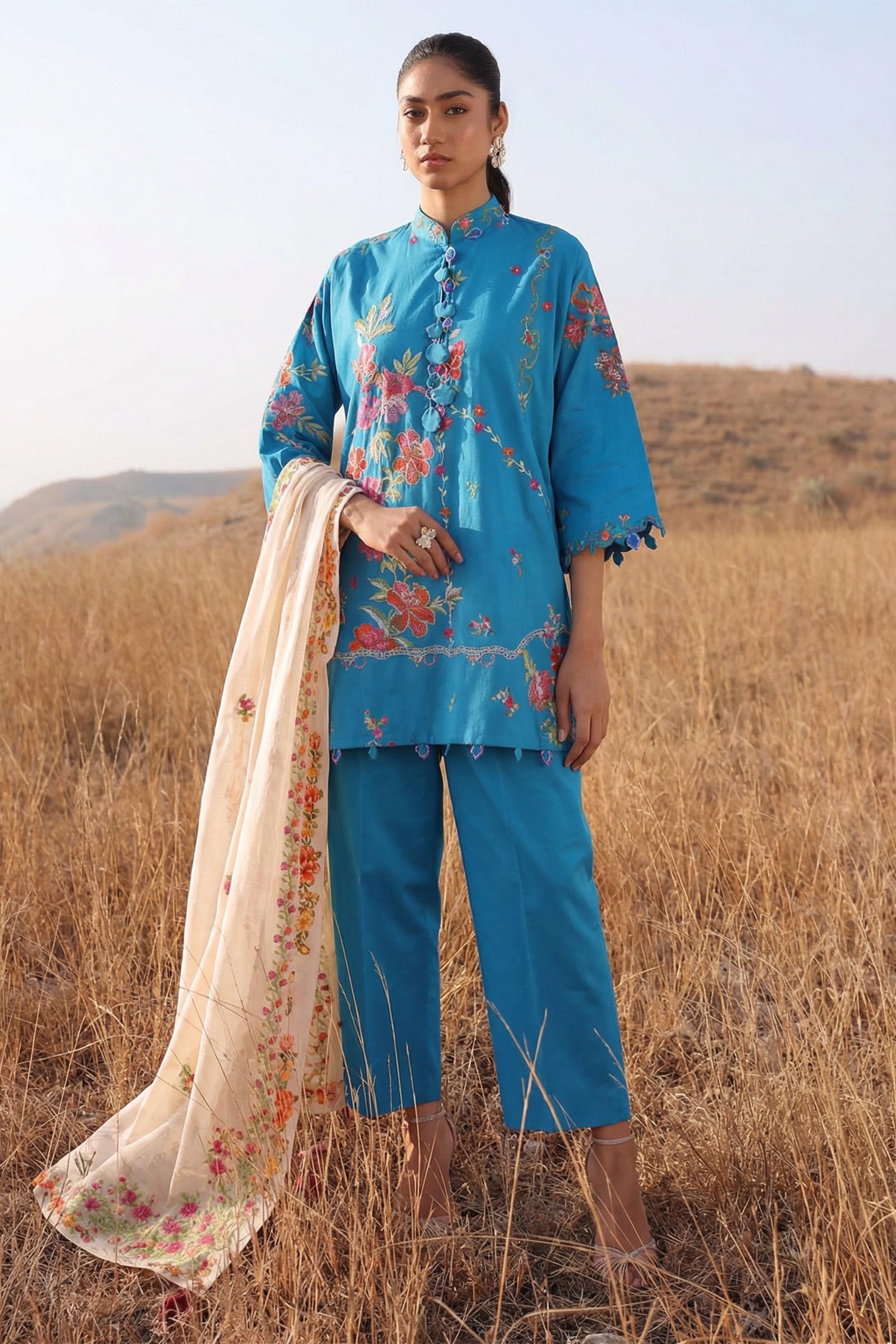 Unstitched Muzlin Lawn 3 Piece Suit Main image