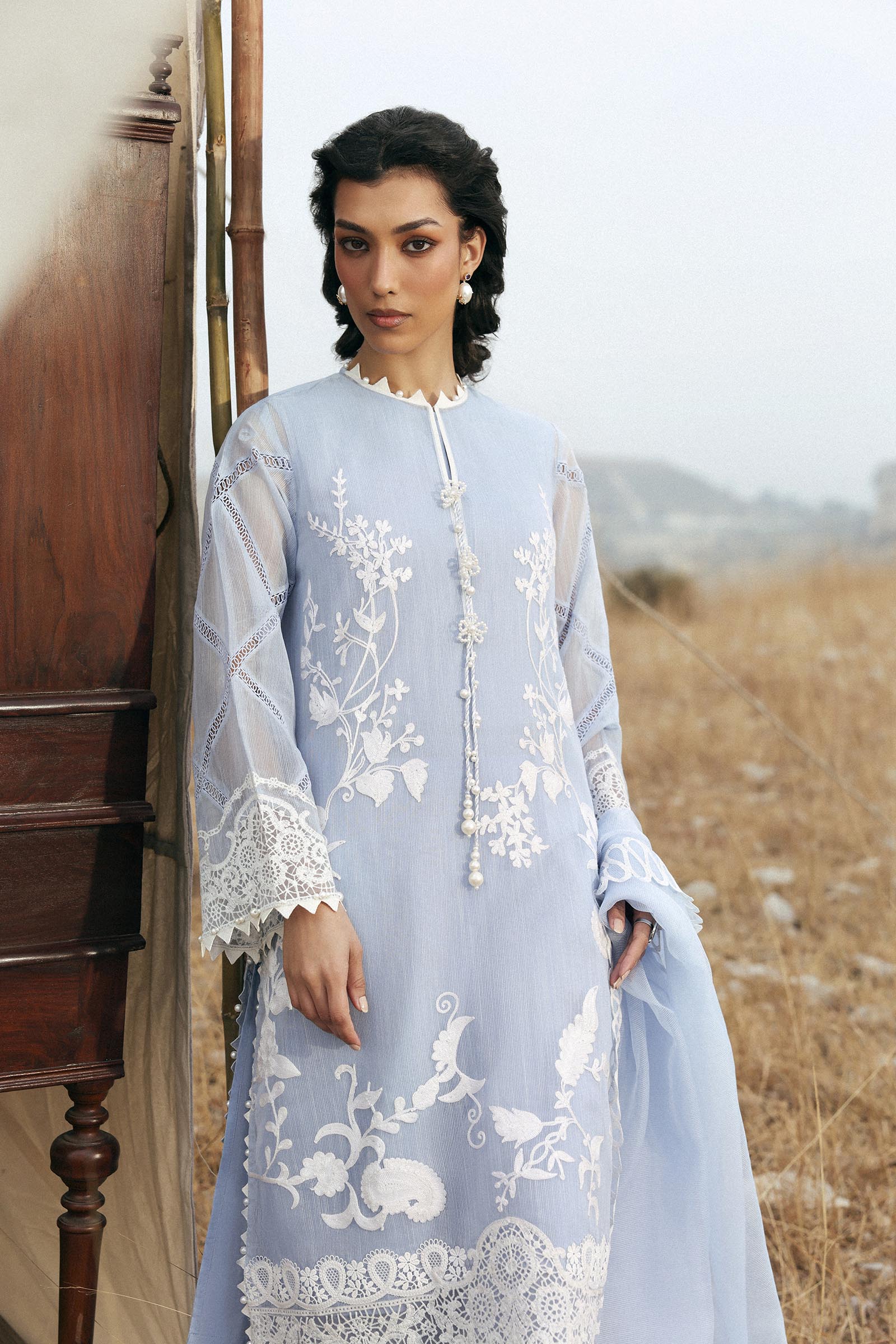 Unstitched Muzlin Woven 3 Piece Suit Secondary image