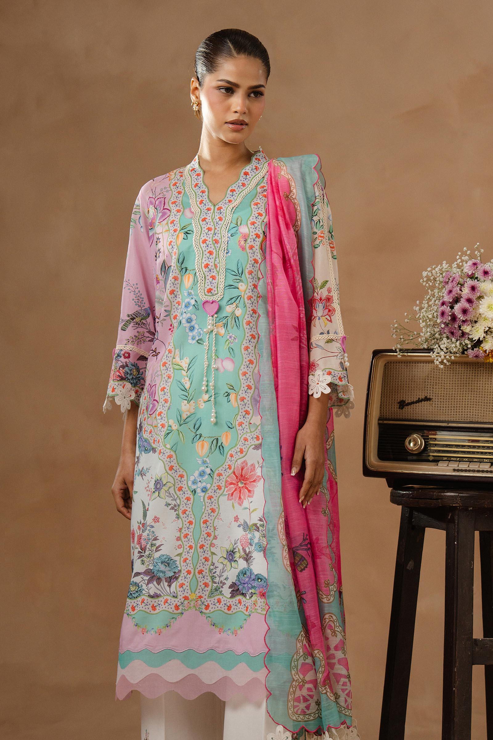 Unstitched Muzlin Lawn 3 Piece Suit Secondary image