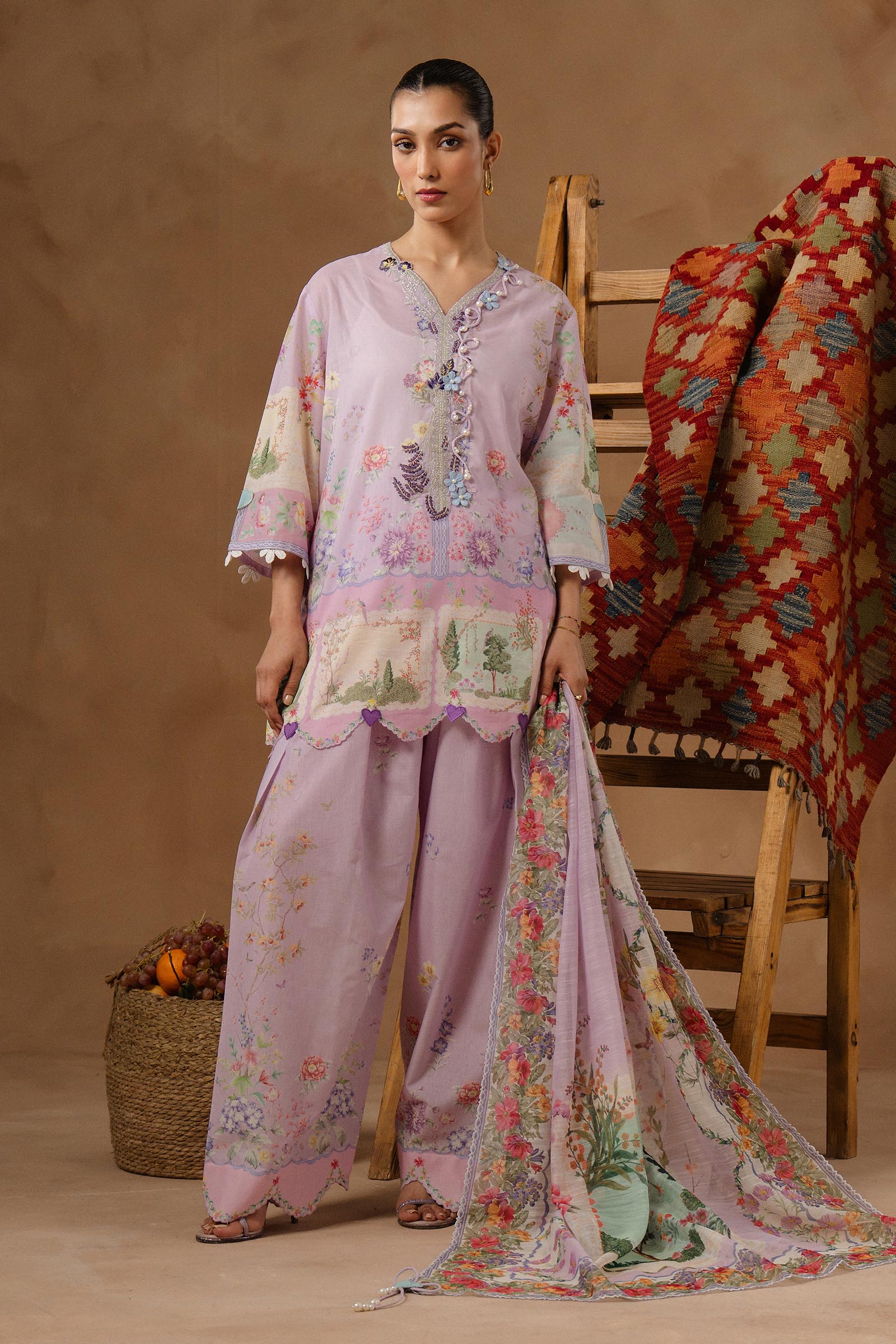 Unstitched Muzlin Lawn 3 Piece Suit Main image