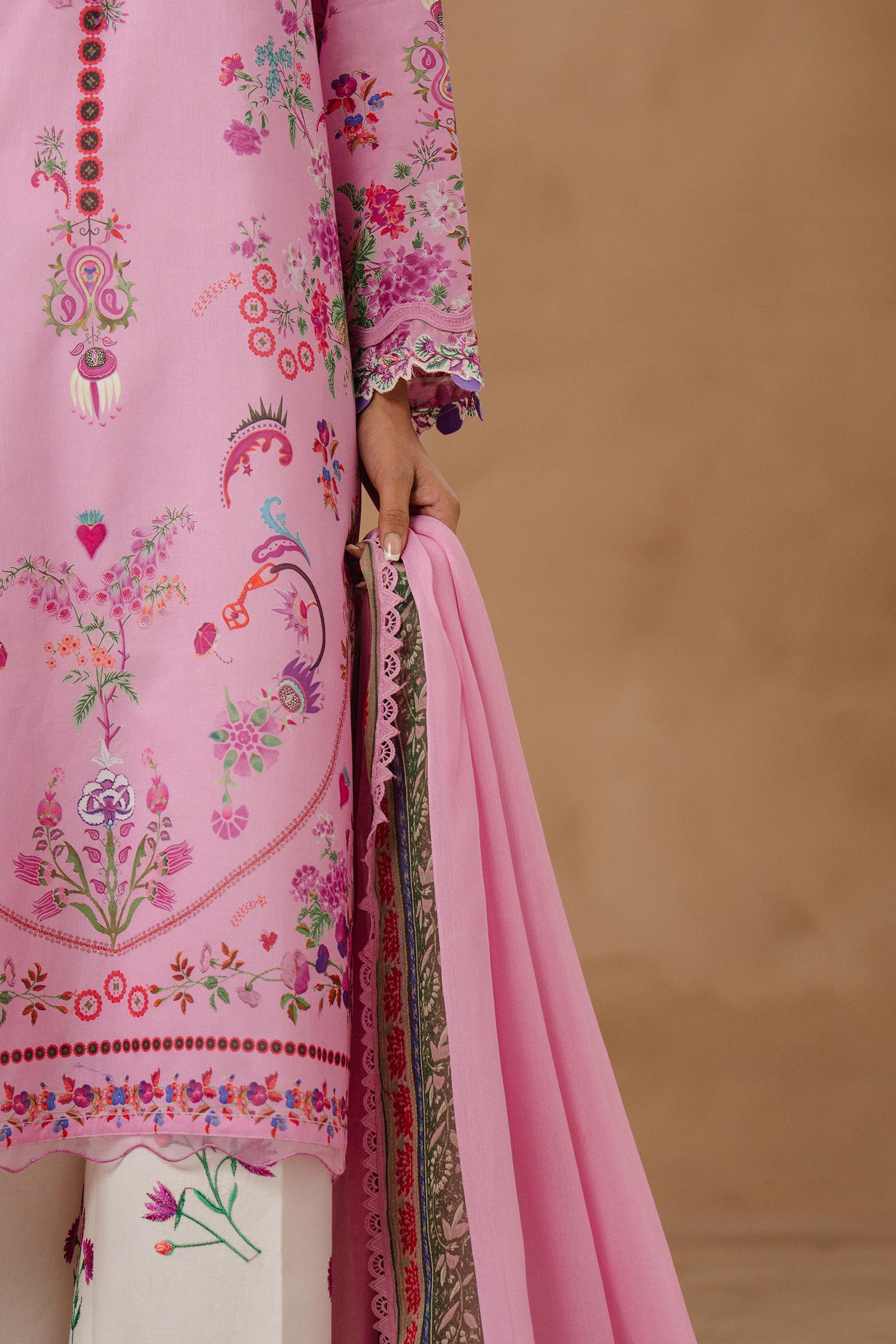 Unstitched Muzlin Lawn 3 Piece Suit