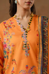 Unstitched Muzlin Lawn 3 Piece Suit