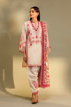 Unstitched Embroidered 3 Piece Muzlin Suit